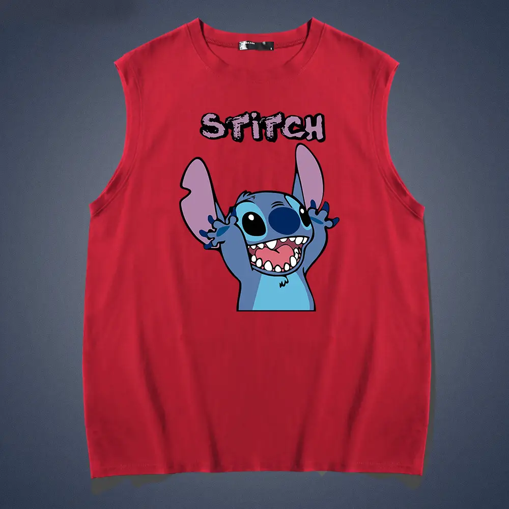 Stitch Themed Sleeveless Crewneck Vest for Men Women