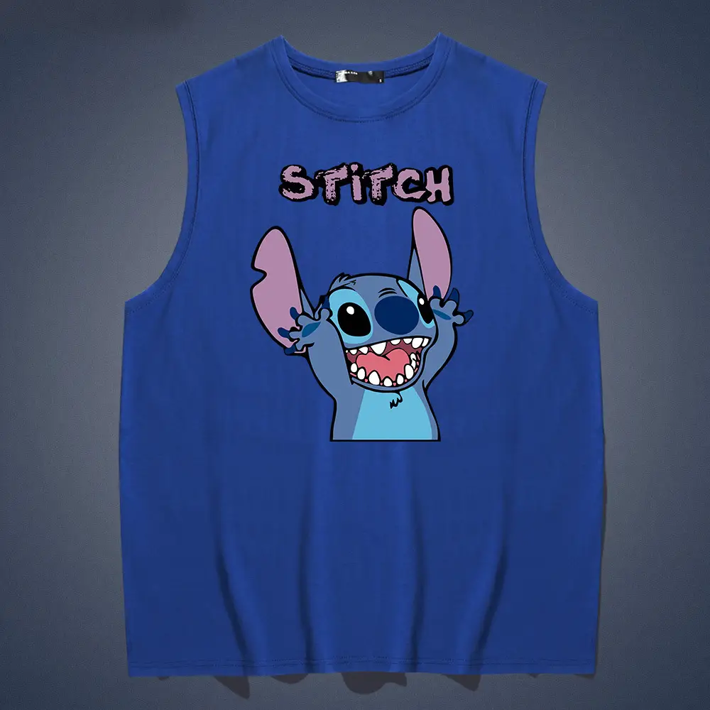 Stitch Themed Sleeveless Crewneck Vest for Men Women