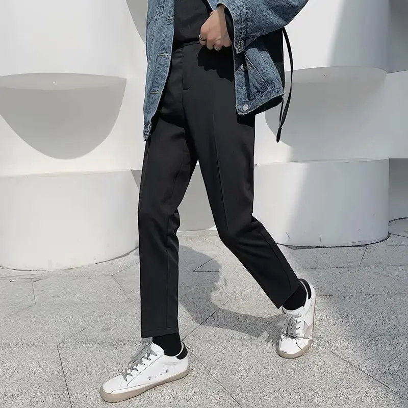 Men Ankle Pants Slim Fit Business Casual Autumn Wear