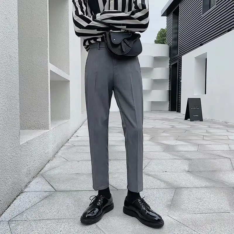Men Ankle Pants Slim Fit Business Casual Autumn Wear