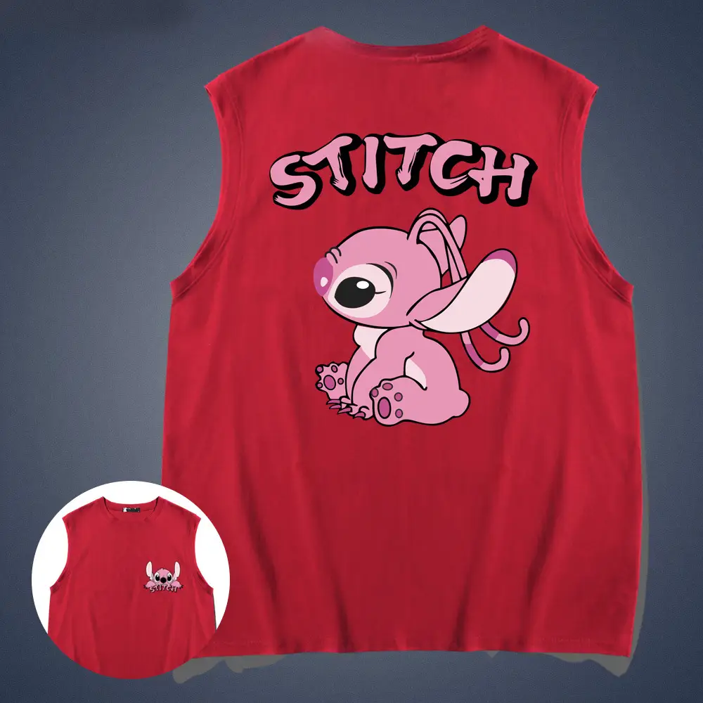 Y Stitch Cotton Vest Black White Couple Set - Image 15