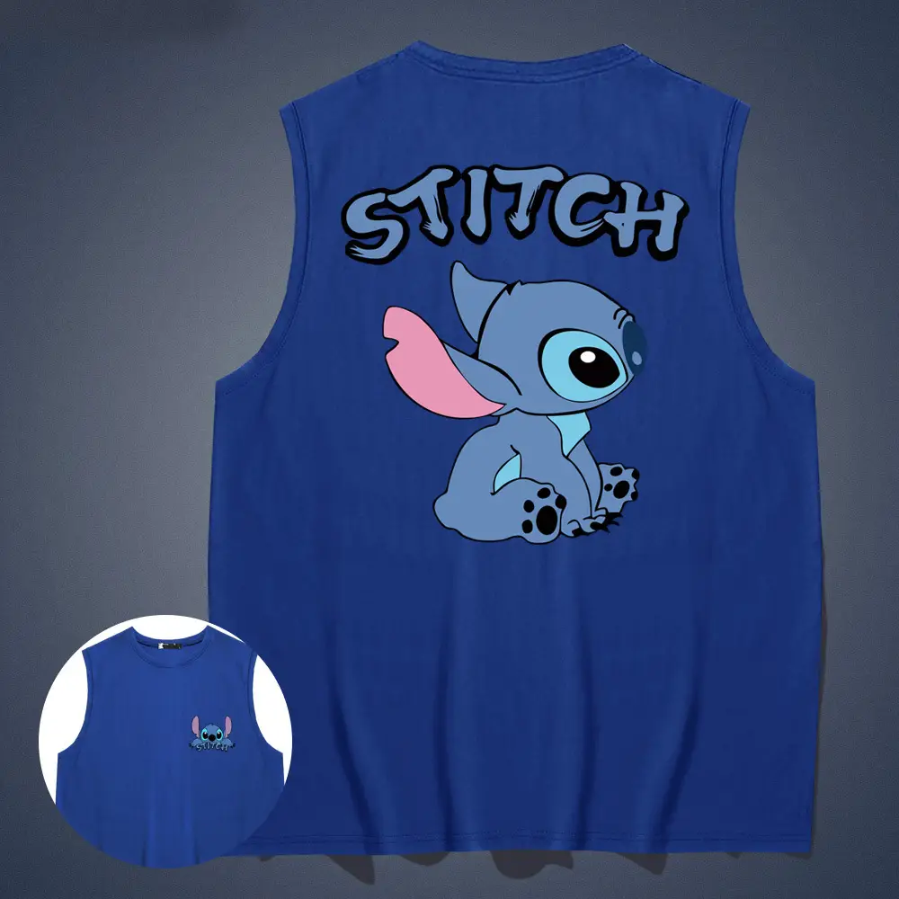 Y Stitch Cotton Vest Black White Couple Set - Image 16