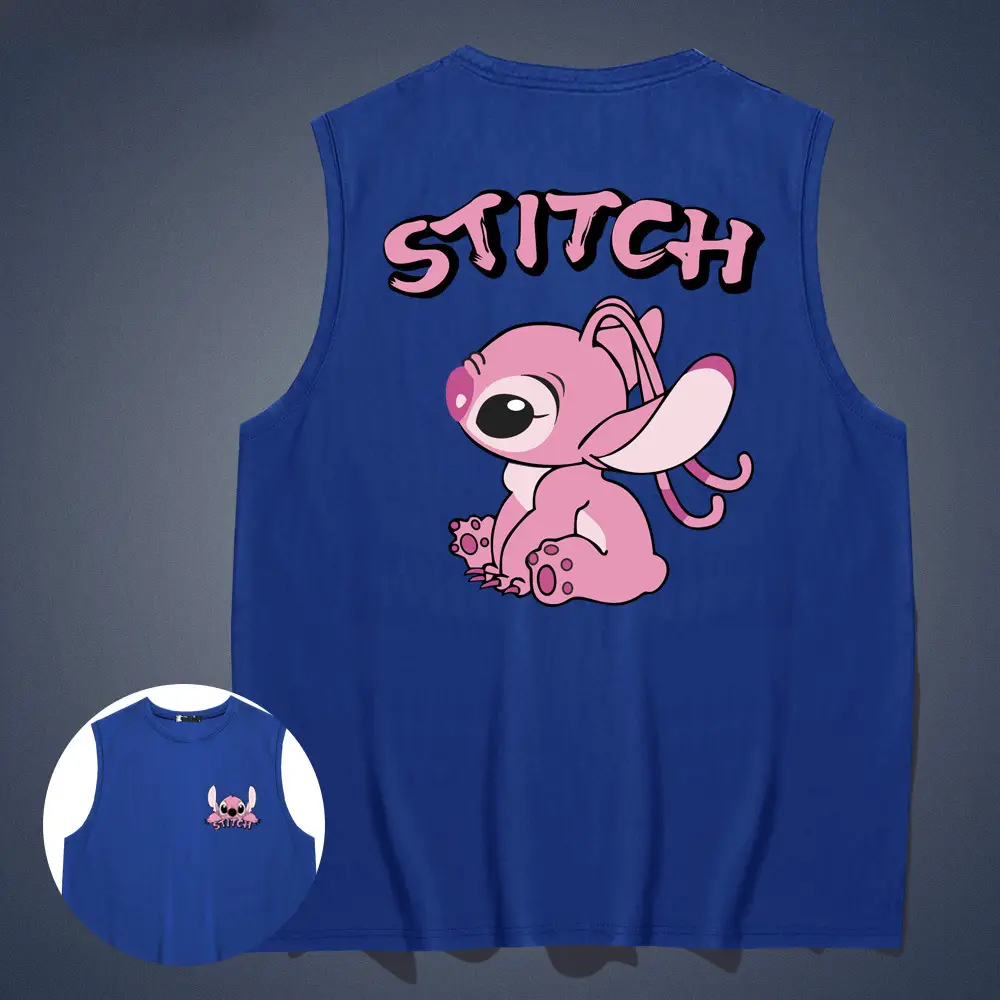 Y Stitch Cotton Vest Black White Couple Set - Image 11