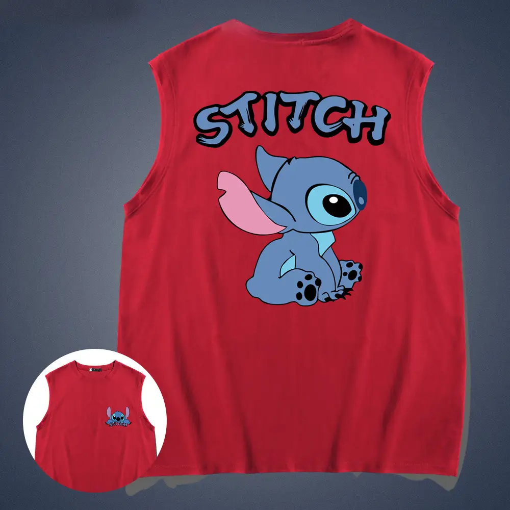 Y Stitch Cotton Vest Black White Couple Set - Image 4