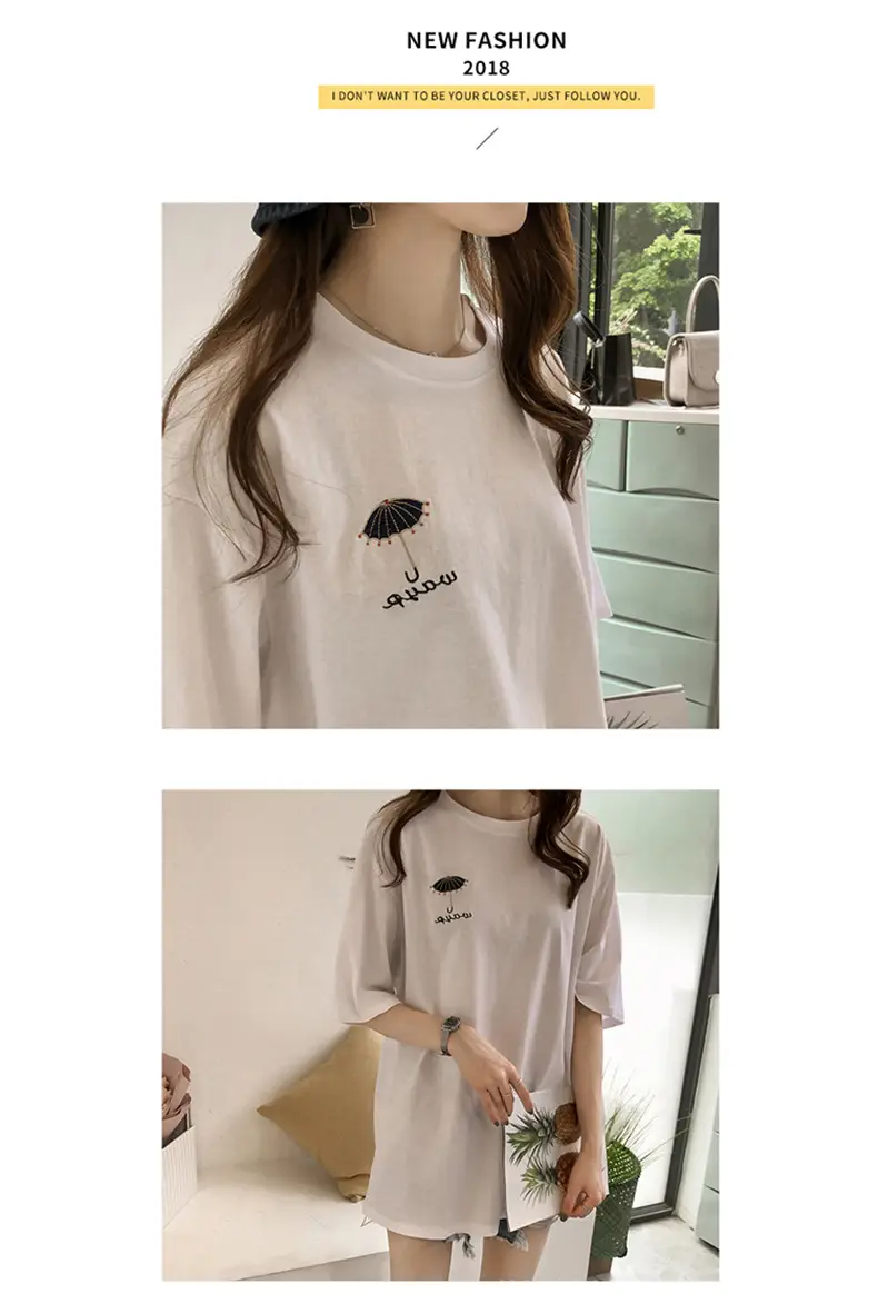 2025 Women Embroidered T-Shirt Black Short Sleeve — feature 10