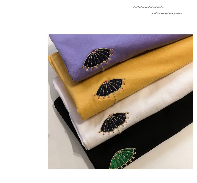 2025 Women Embroidered T-Shirt Black Short Sleeve — feature 11
