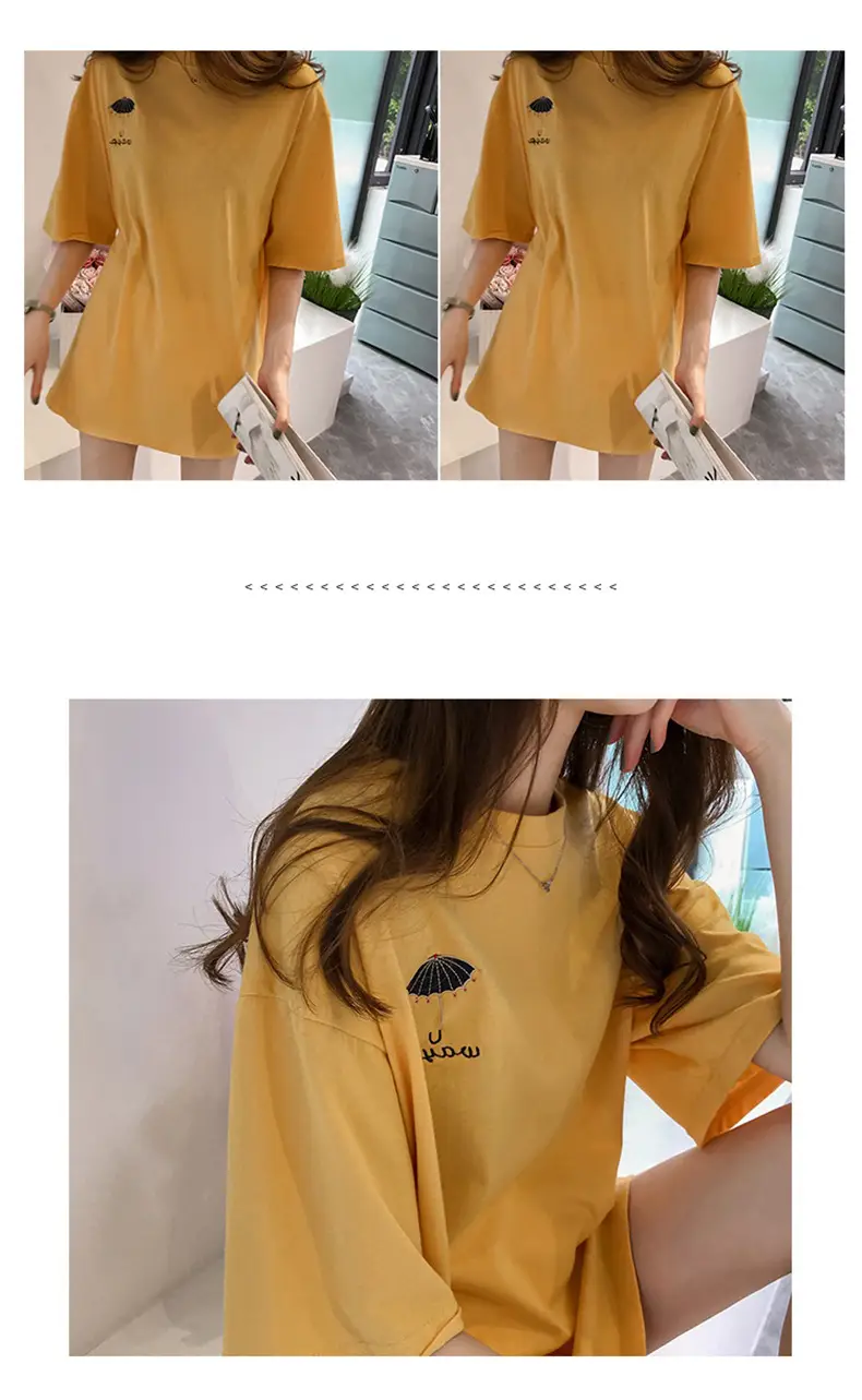 2025 Women Embroidered T-Shirt Black Short Sleeve — feature 8