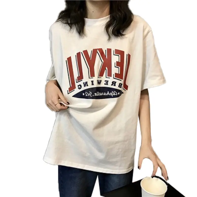 2025 Summer Letter Print Loose Plus Size T-Shirt Women - Image 6
