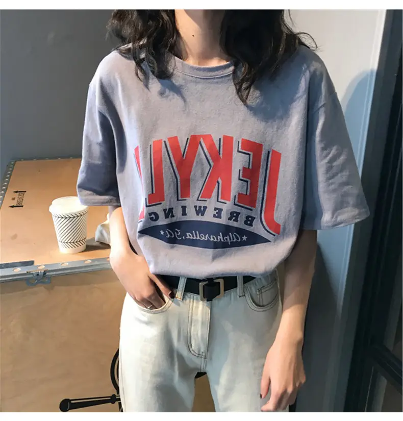 2025 Summer Letter Print Loose Plus Size T-Shirt Women — feature 10