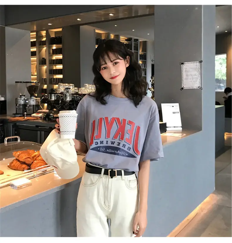 2025 Summer Letter Print Loose Plus Size T-Shirt Women — feature 12