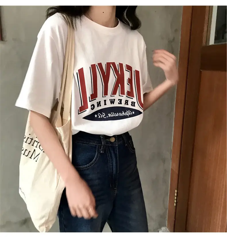 2025 Summer Letter Print Loose Plus Size T-Shirt Women — feature 3