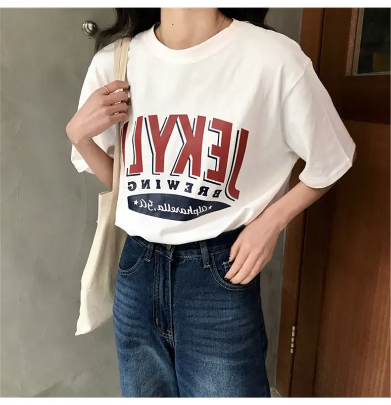 2025 Summer Letter Print Loose Plus Size T-Shirt Women — feature 4