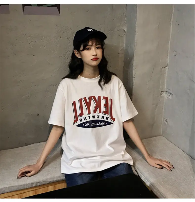2025 Summer Letter Print Loose Plus Size T-Shirt Women — feature 5