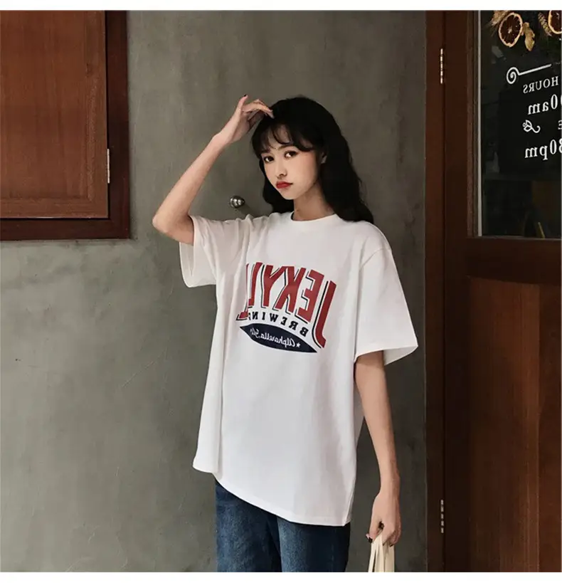 2025 Summer Letter Print Loose Plus Size T-Shirt Women — feature 7