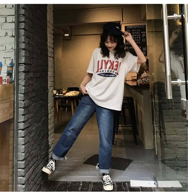 2025 Summer Letter Print Loose Plus Size T-Shirt Women — feature 9