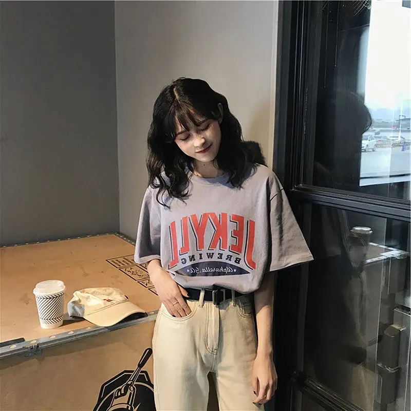 2025 Summer Letter Print Loose Plus Size T-Shirt Women - Image 2