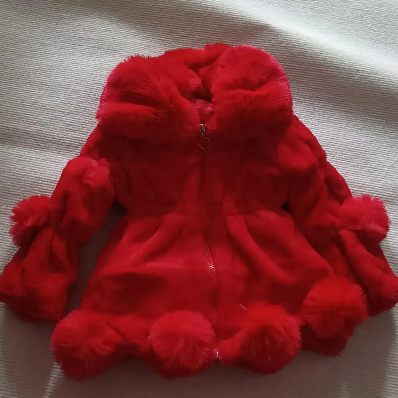 Girls Leopard Print Hooded Jacket Winter Cotton Faux Fur - Image 8