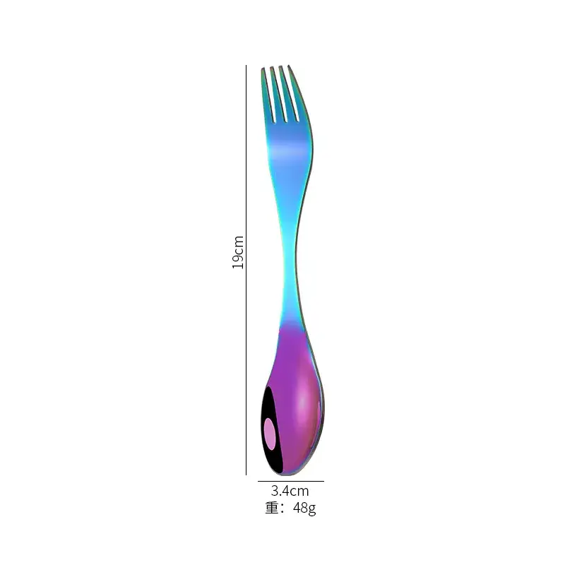Stainless Steel Spoon Fork Set Black Gold All-In-One - Image 4