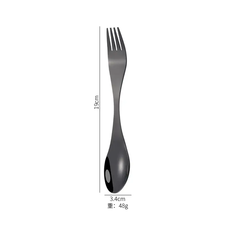 Stainless Steel Spoon Fork Set Black Gold All-In-One - Image 5