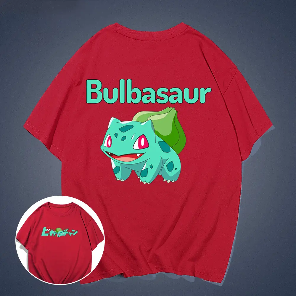 Bulbasaur Cartoon T-Shirt Yellow Short Sleeve Men Women