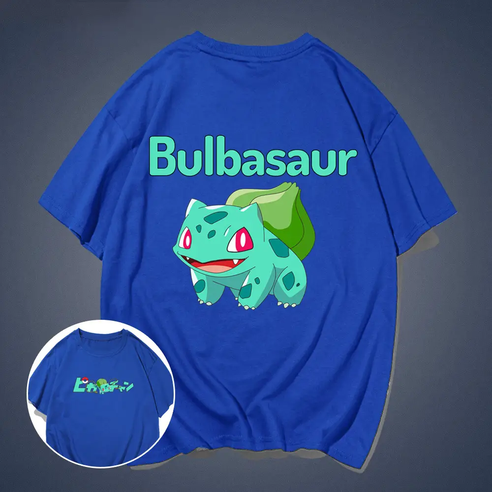 Bulbasaur Cartoon T-Shirt Yellow Short Sleeve Men Women