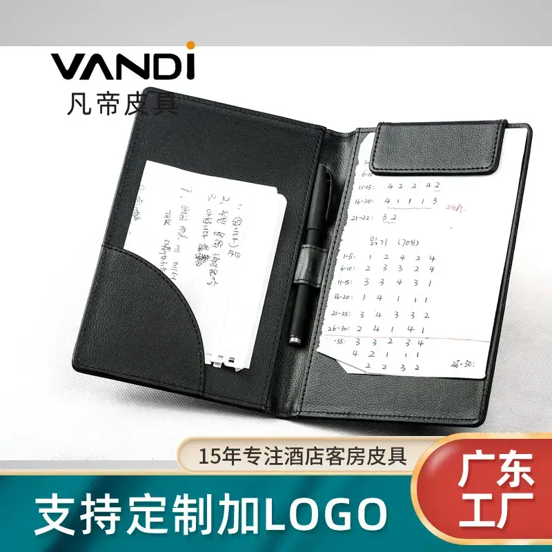 In-Stock Pu Leather Cashier Casher Folder with Printing
