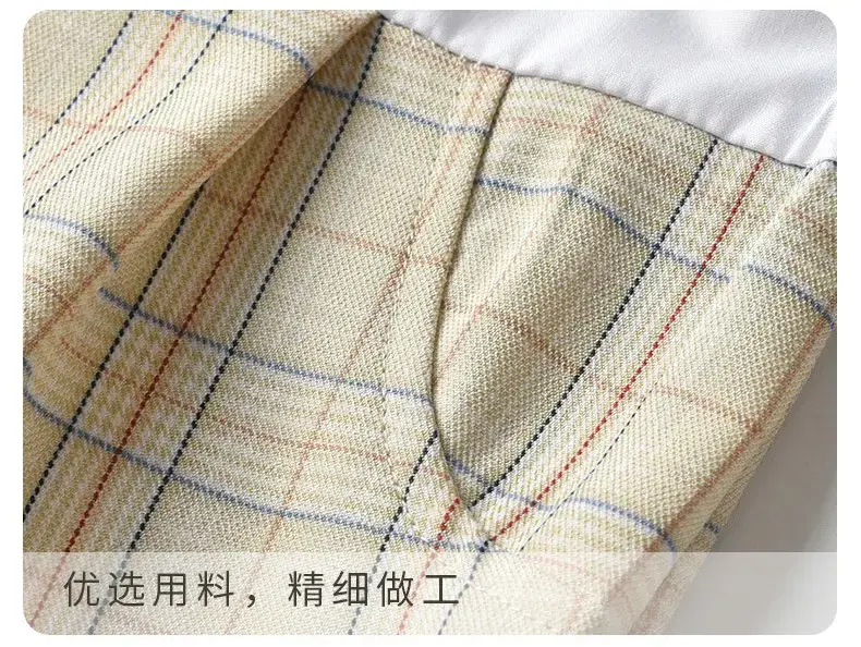 British Style Plaid Boy Suit Short Sleeve Conjoined — feature 15