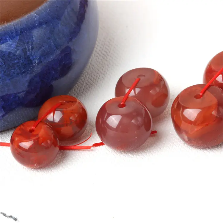 Raw South Red Agate Scattered Beads Drum Beads Round - Image 2