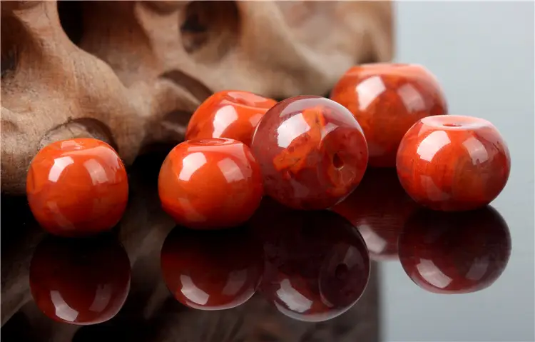 Raw South Red Agate Scattered Beads Drum Beads Round — feature 10