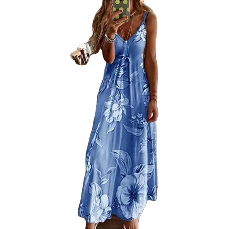 Women's Floral Long Sleeve Skirt Dress Grey