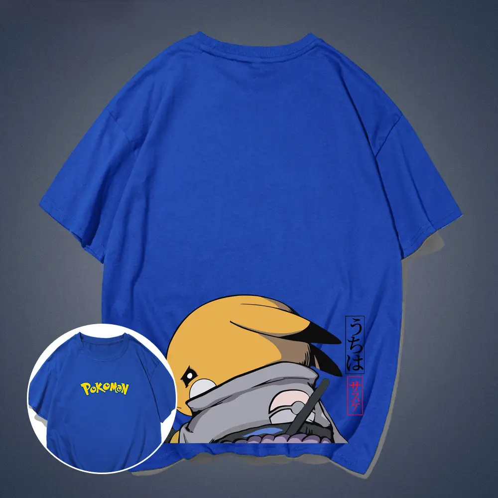Men Women Cartoon T-Shirt Green Pikachu Sasuke - Image 12