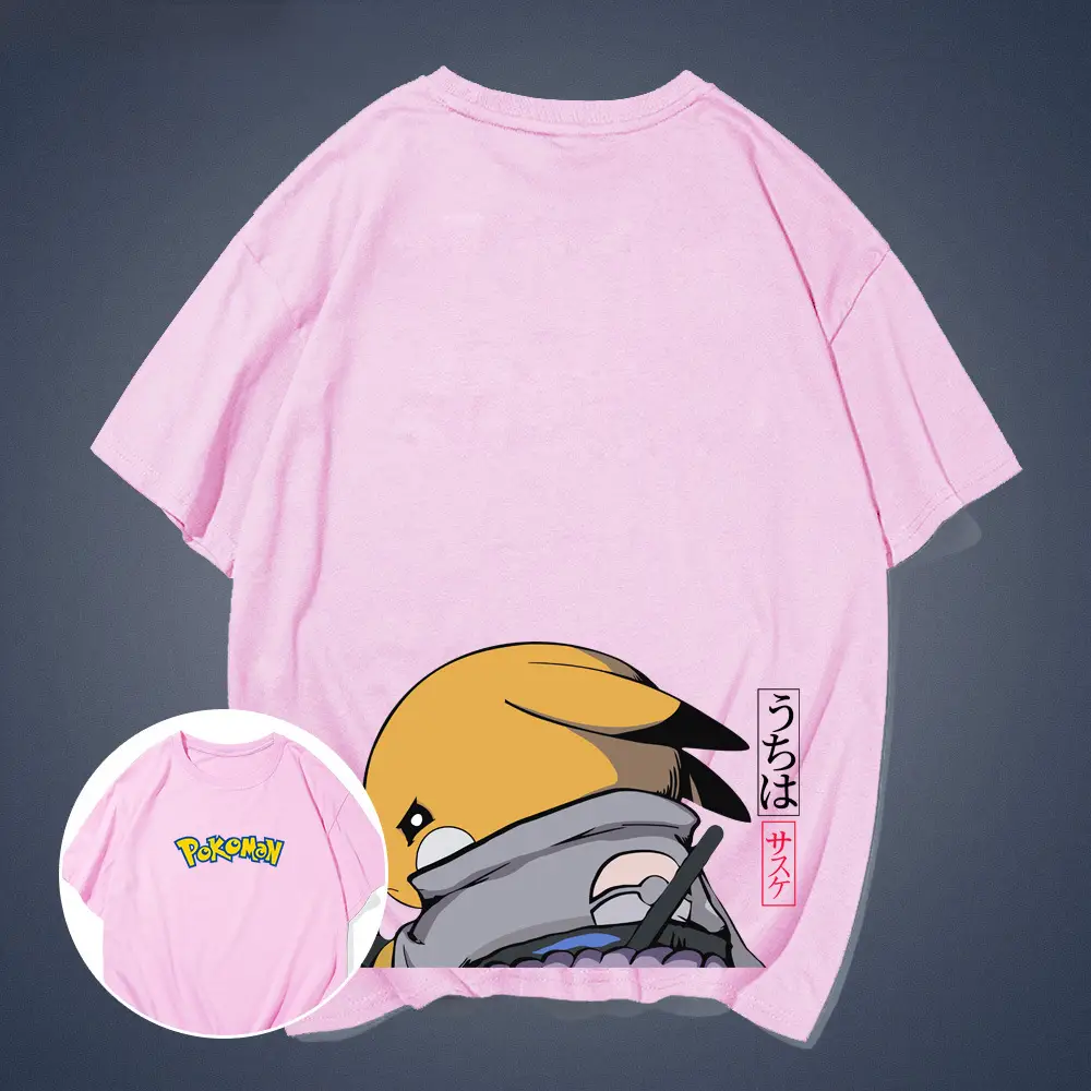 Men Women Cartoon T-Shirt Green Pikachu Sasuke - Image 7