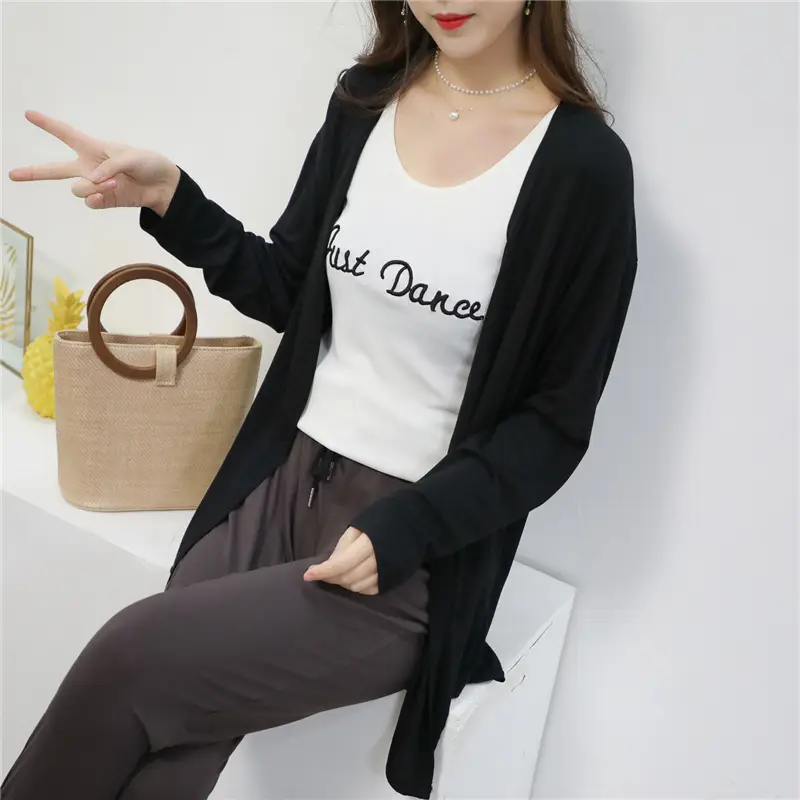 Women Blue Modal Sun Protection Coat Long Sleeve — feature 19