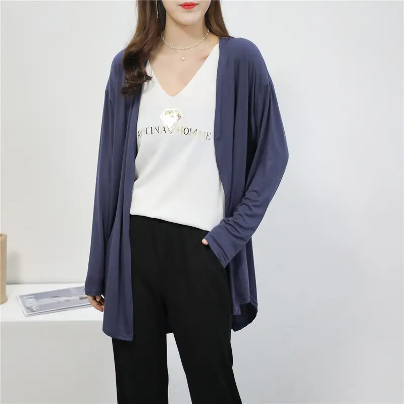 Women Blue Modal Sun Protection Coat Long Sleeve — feature 21