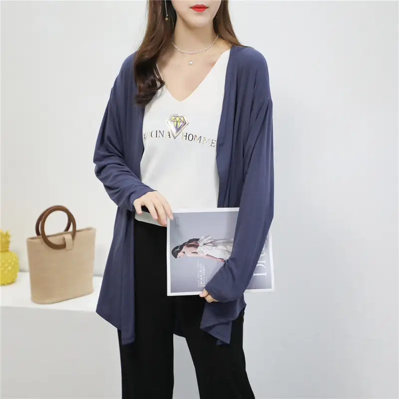 Women Blue Modal Sun Protection Coat Long Sleeve — feature 22