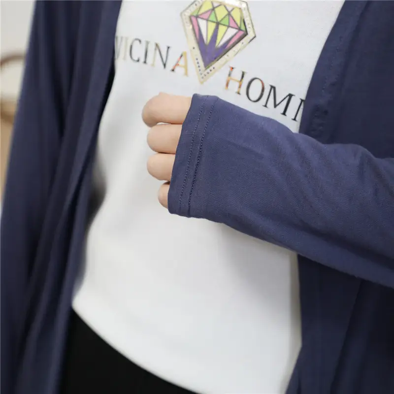 Women Blue Modal Sun Protection Coat Long Sleeve — feature 27