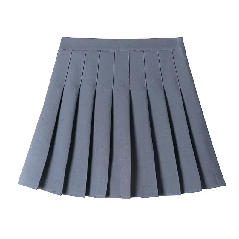 Women Pleated Skirt Solid Color Winter Autumn - Image 9
