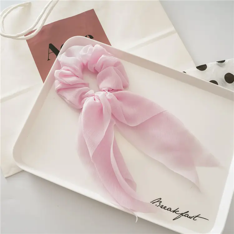Light Blue Chiffon Bow Ribbon for Women