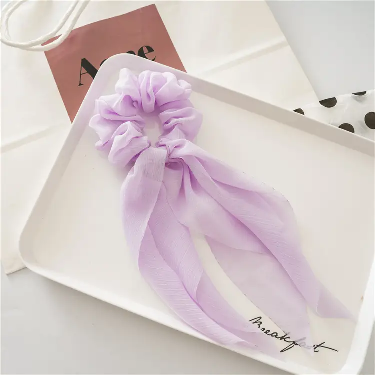 Light Blue Chiffon Bow Ribbon for Women