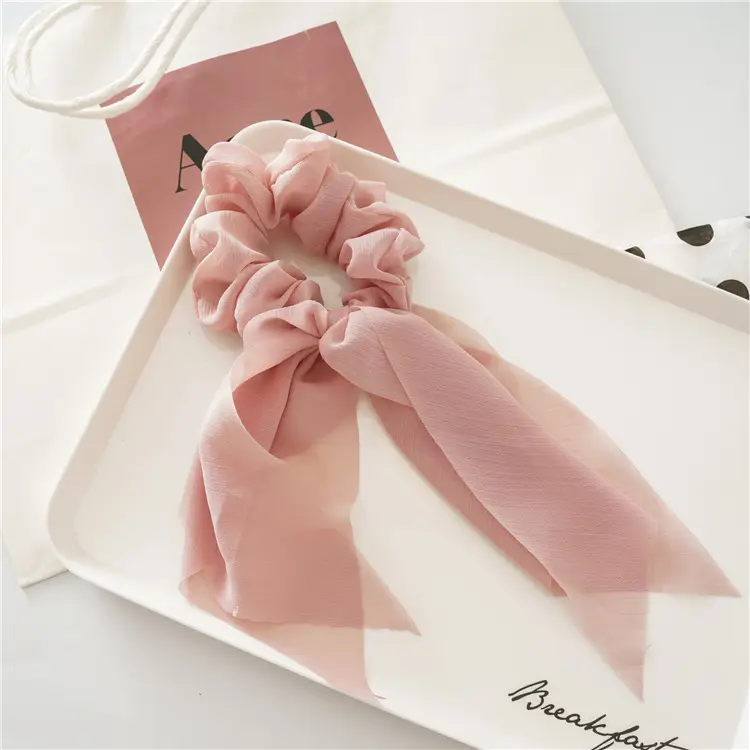 Light Blue Chiffon Bow Ribbon for Women
