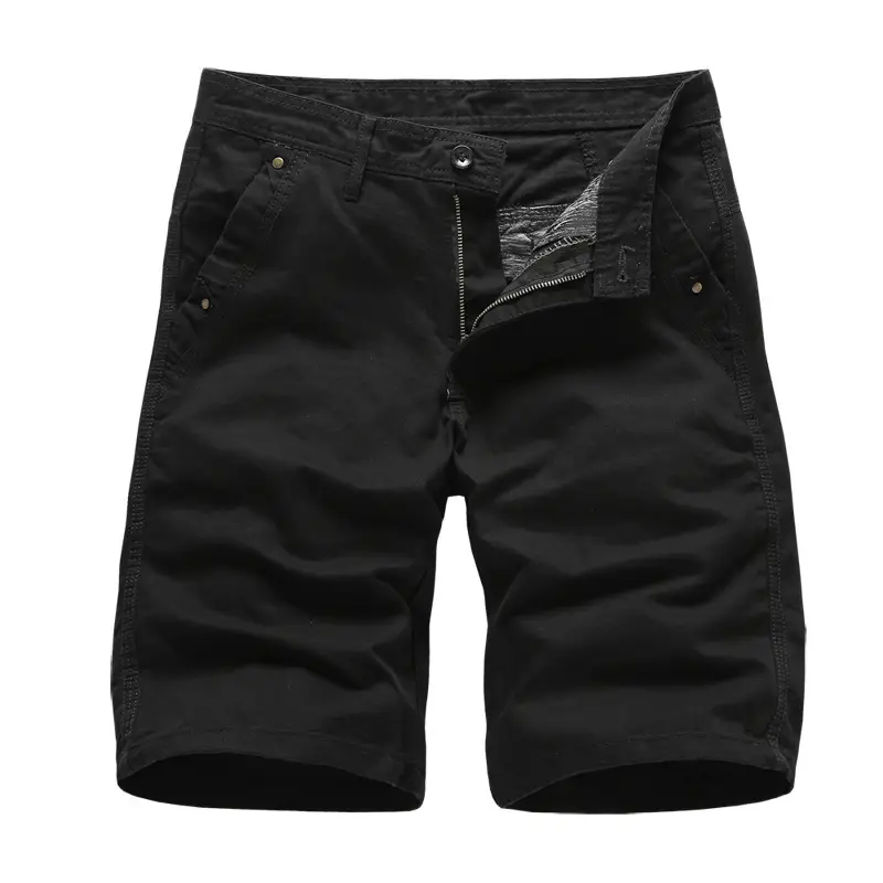 Men Green Cotton Casual Shorts Middle Length - Image 3