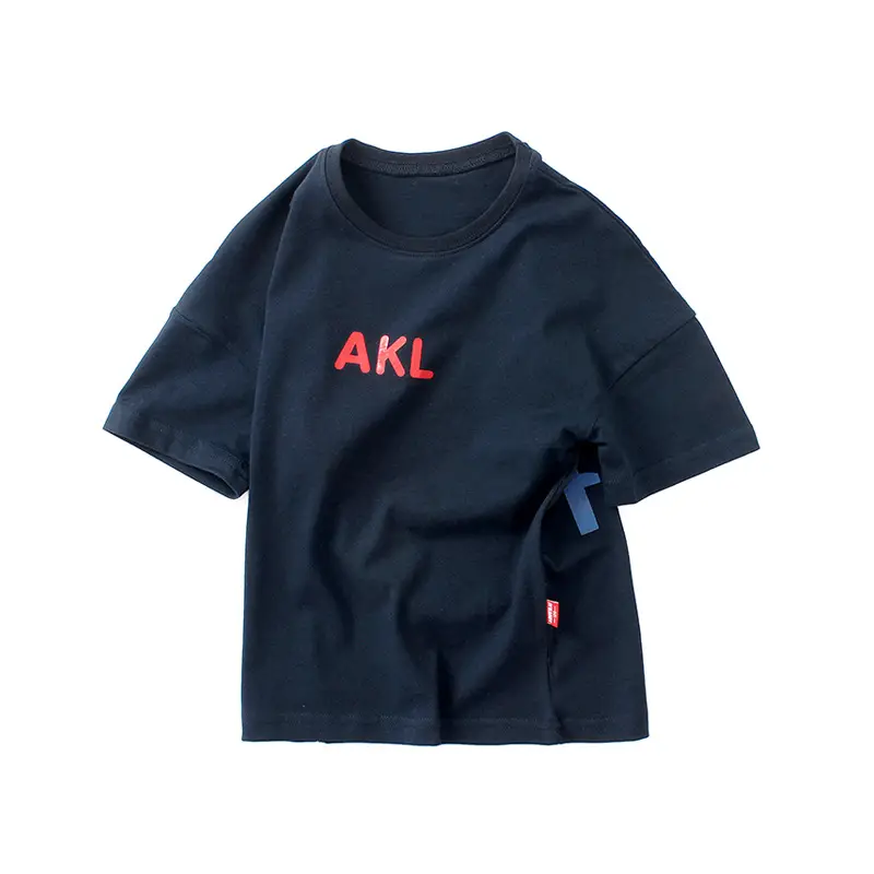 Kids Korean Style Cotton T-Shirt White Big Boys Cartoon Print - Image 5