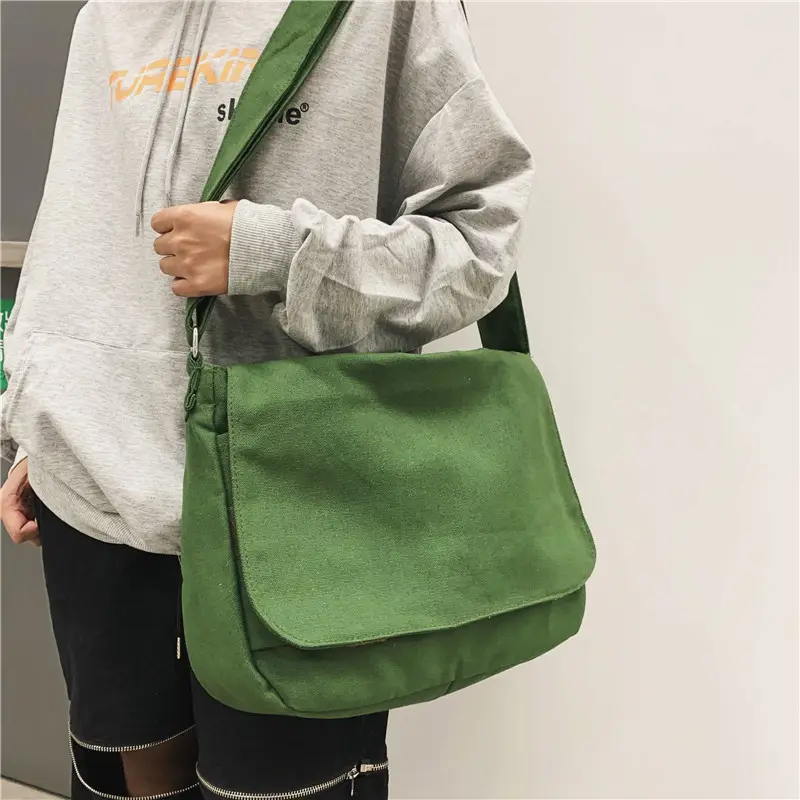 Black Canvas Satchel Bag for Men