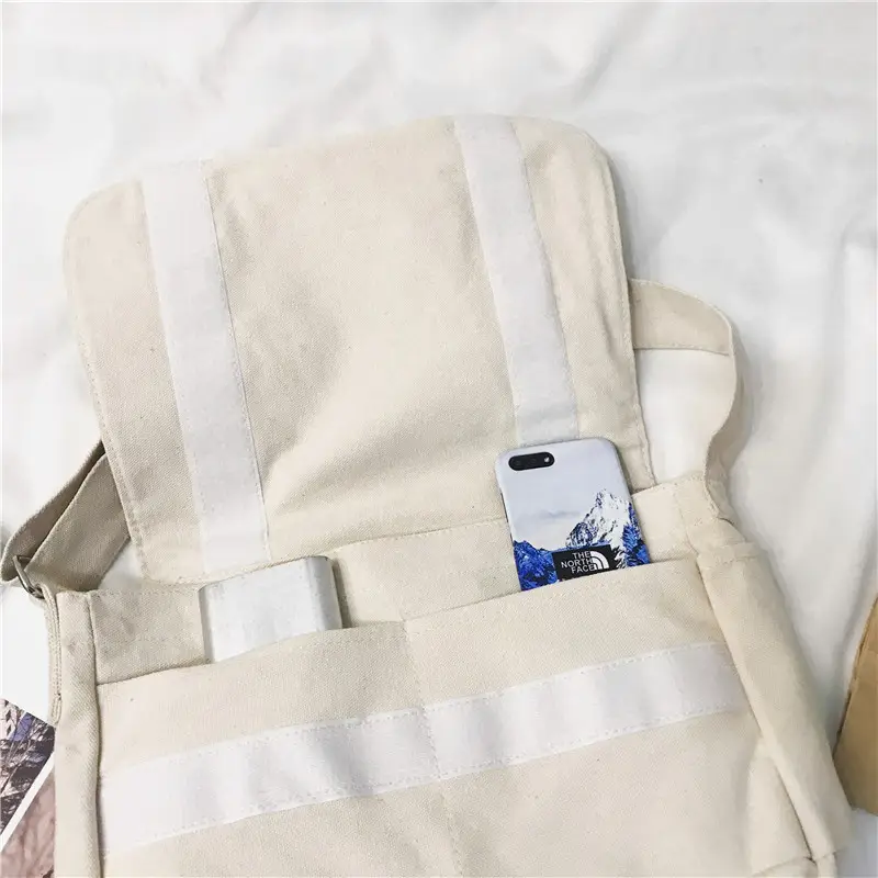 Black Canvas Satchel Bag for Men