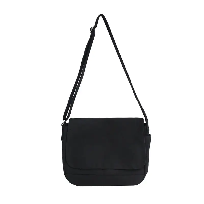 Black Canvas Satchel Bag for Men