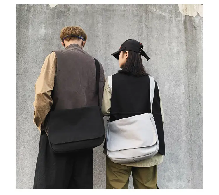 Black Canvas Satchel Bag for Men — feature 43