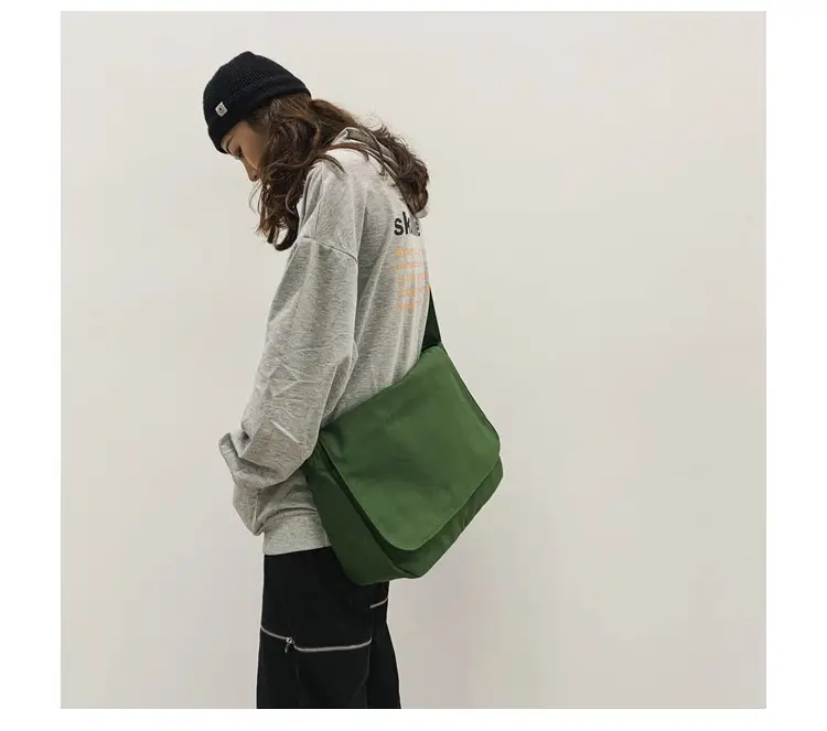 Black Canvas Satchel Bag for Men — feature 46