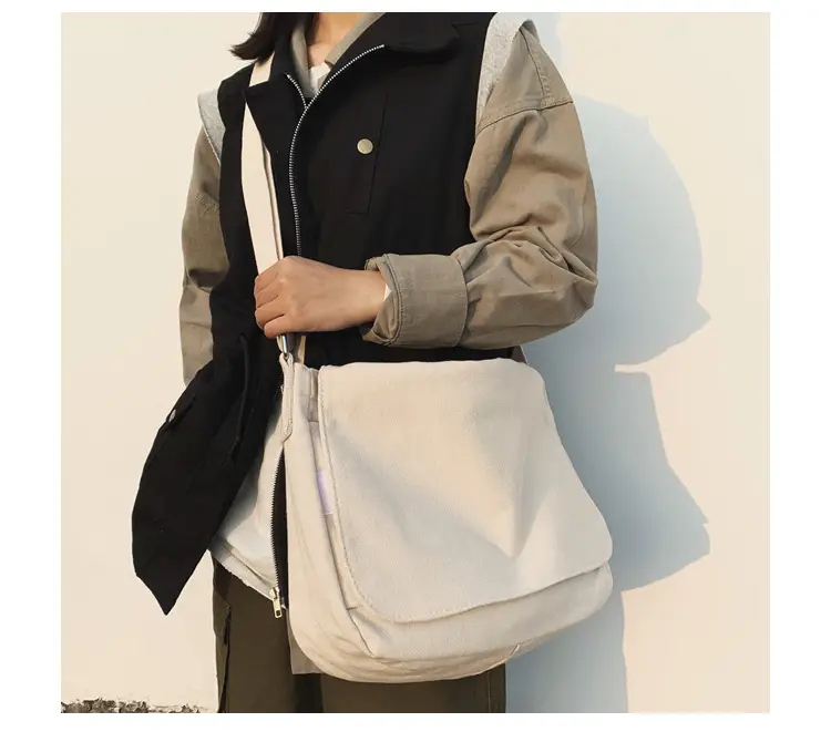 Black Canvas Satchel Bag for Men — feature 48