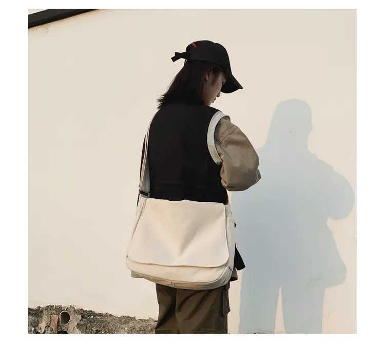 Black Canvas Satchel Bag for Men — feature 50