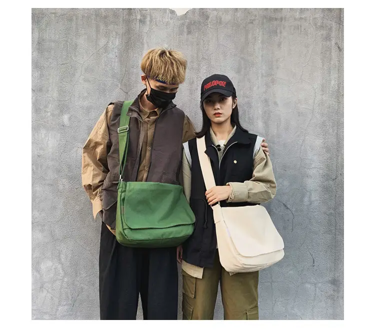 Black Canvas Satchel Bag for Men — feature 53